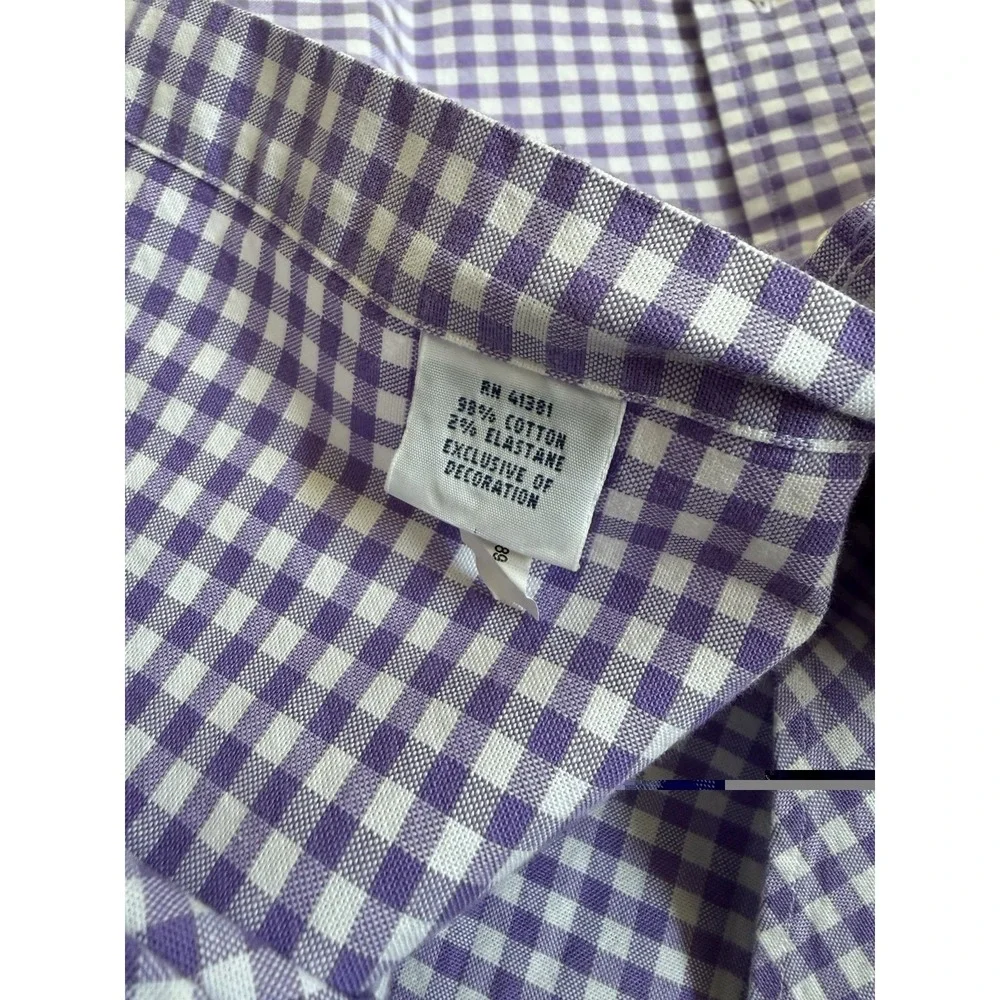 Polo Ralph Lauren Mens Large Slim Fit Plaid Oxford Button Down Pony Purple